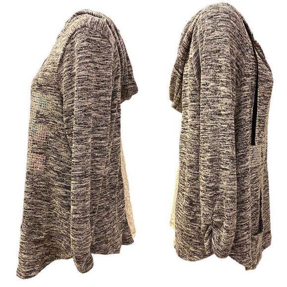 Miss Chievous Black and White Sequin Love Lightweight‎ Hoodie Sz 1 X - Picture 3 of 14